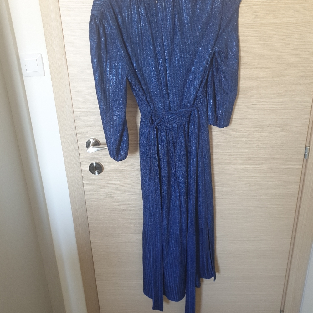 Alice & Olivia blue dress 3/4 sleeves - Picture 5 of 11